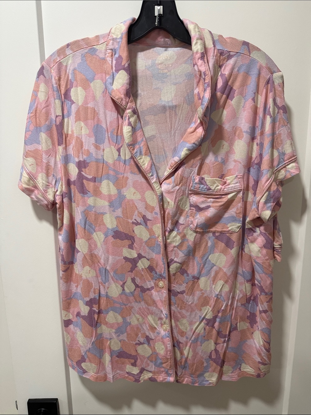 Starts Above Pastel Camouflage Short-Sleeve Pajama Set Size XL